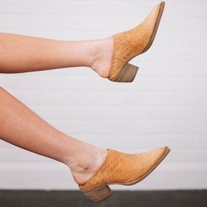 Free People Wild Things Mules - embossed croc